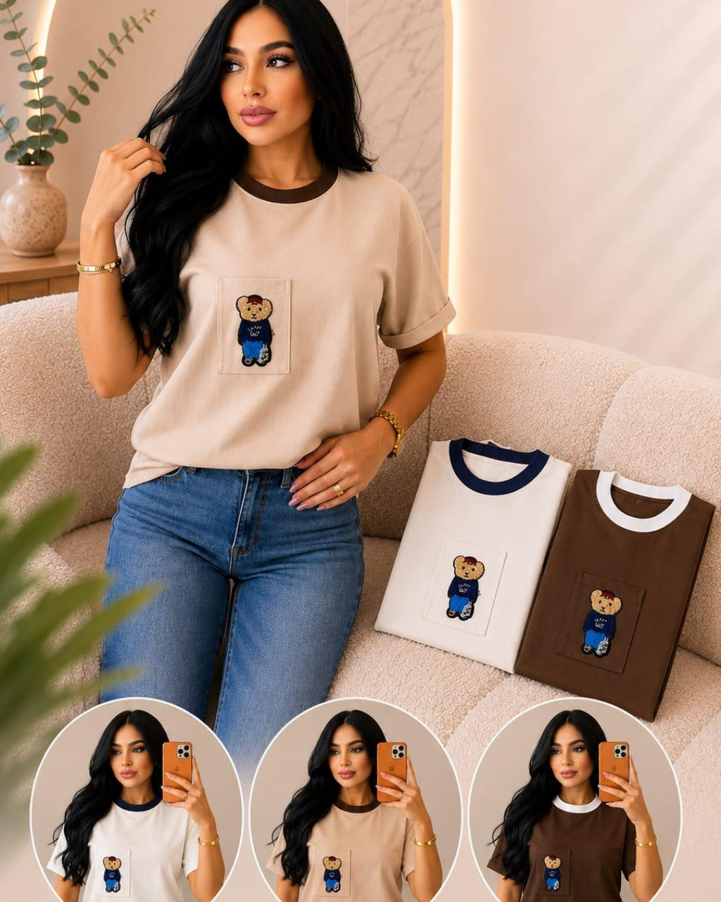 Camisa Bear Pocket