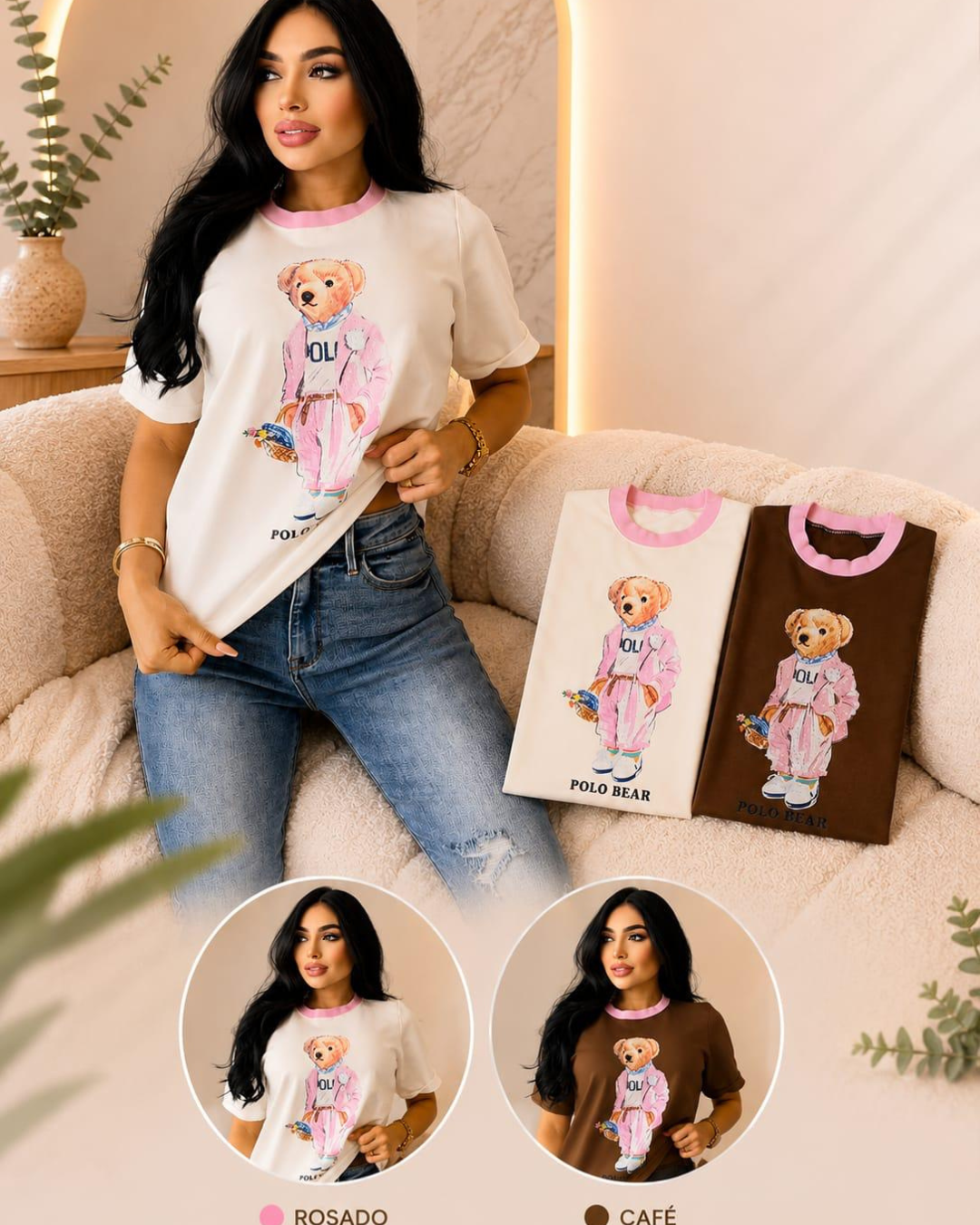 Camisa Polo Bear Drop