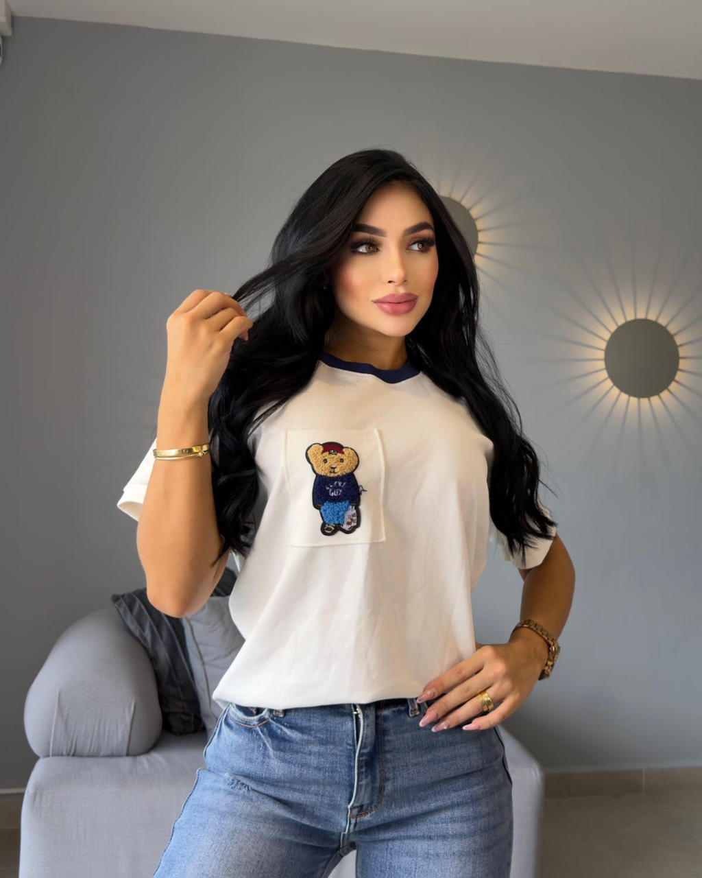 Camisa Bear Pocket